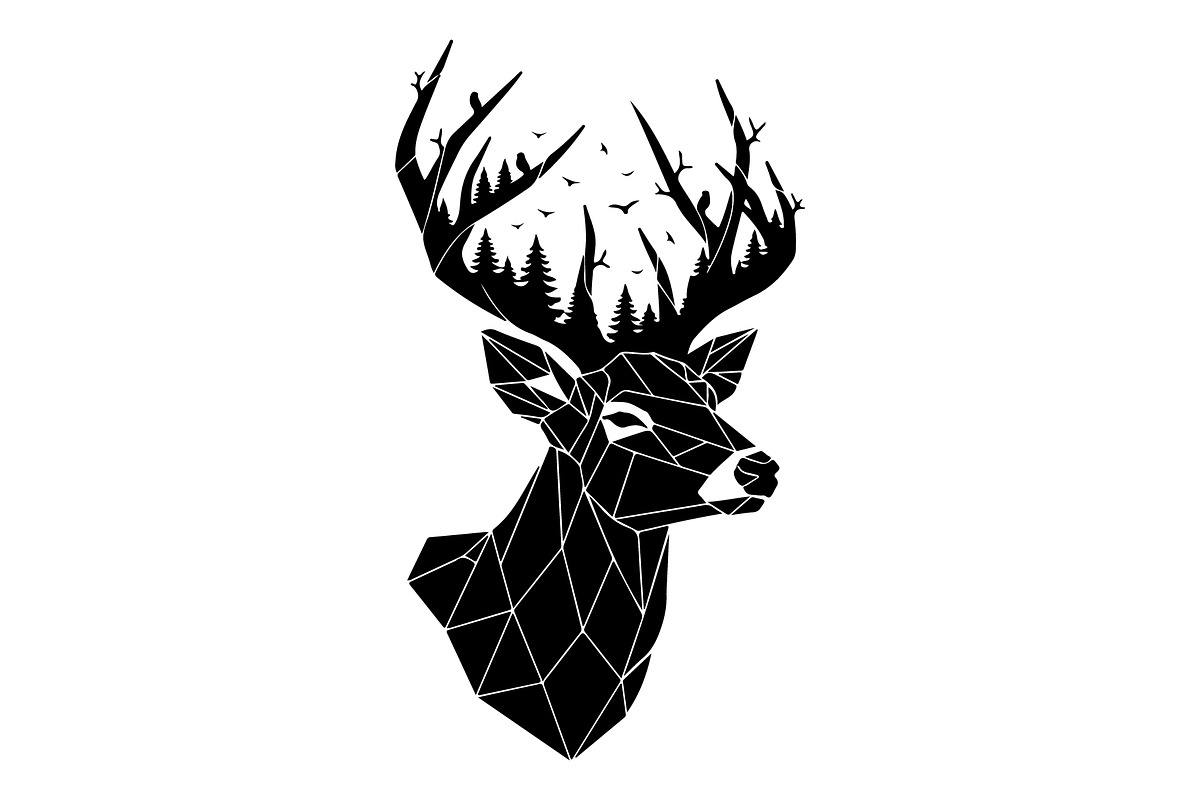 Deer Antler Silhouette Bundle, an Object Illustration by yasushie (Photo 4 of 31)
