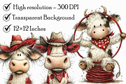 Funny western cows Clipart, an Illustration by Libby Wishes (Thumbnail 3 of 7)