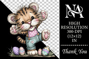 Quirky Easter Tiger Clipart Bundle, an Animal Illustration by RobertsArt (Thumbnail 2 of 6)
