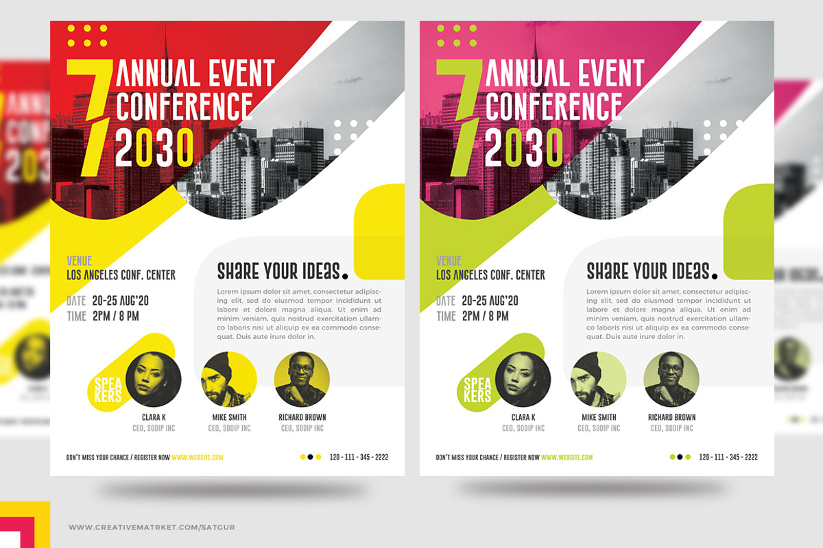 Annual Conference Flyer Template, a Flyer Template by Satgur Graphic Design