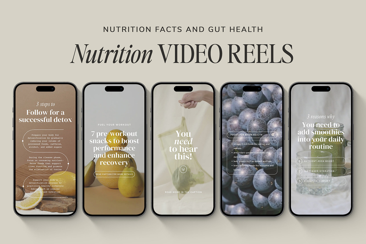 Nutrition Coach Instagram Reels, a Social Media Template by Studio Loire (Photo 3 of 8)