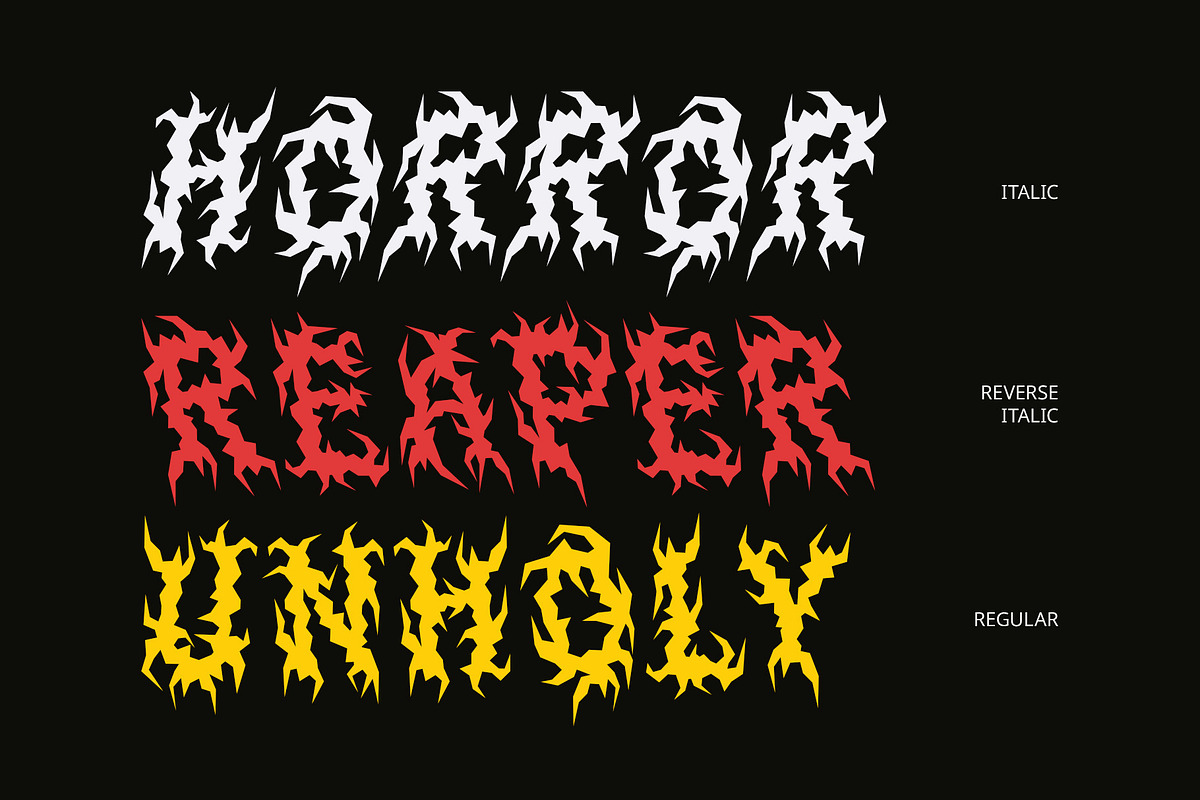 CS Vertigo – Black Metal Font, a Blackletter Font by Craft Supply Co. (Photo 3 of 8)