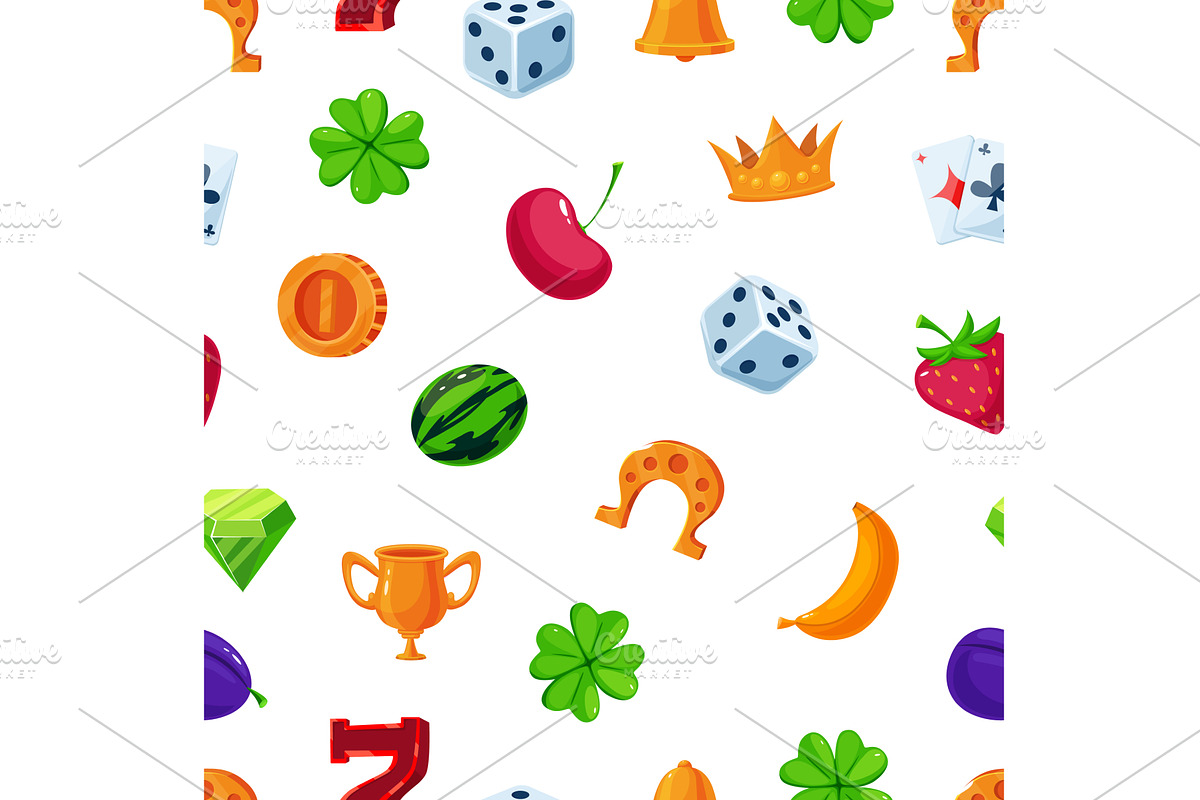 Gambling elements seamless pattern, a Sport Illustration by LadadikArt