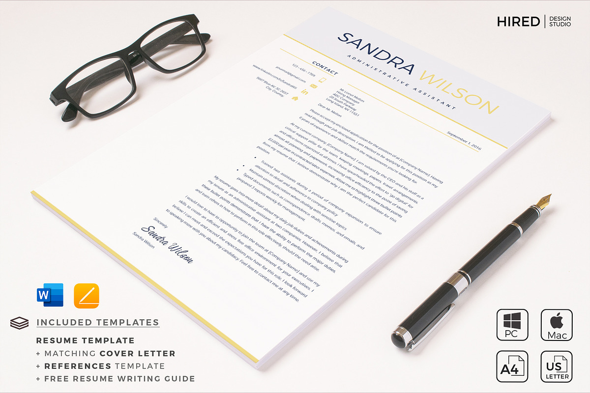 Professional Resume Template Bundle, a Resume Template by HIRED Design Studio (Photo 11 of 13)
