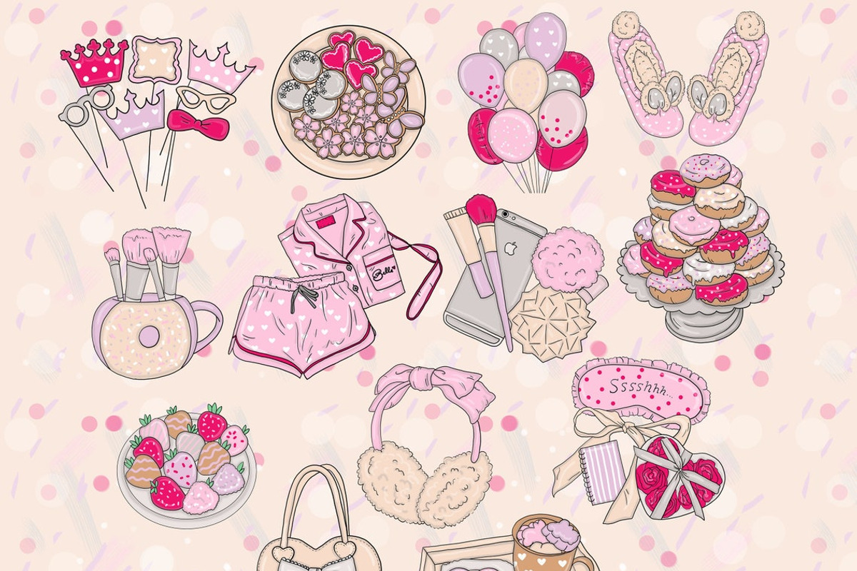 Pajama Party Clipart, an Object Illustration by GlamArtZhanna (Photo 3 of 3)