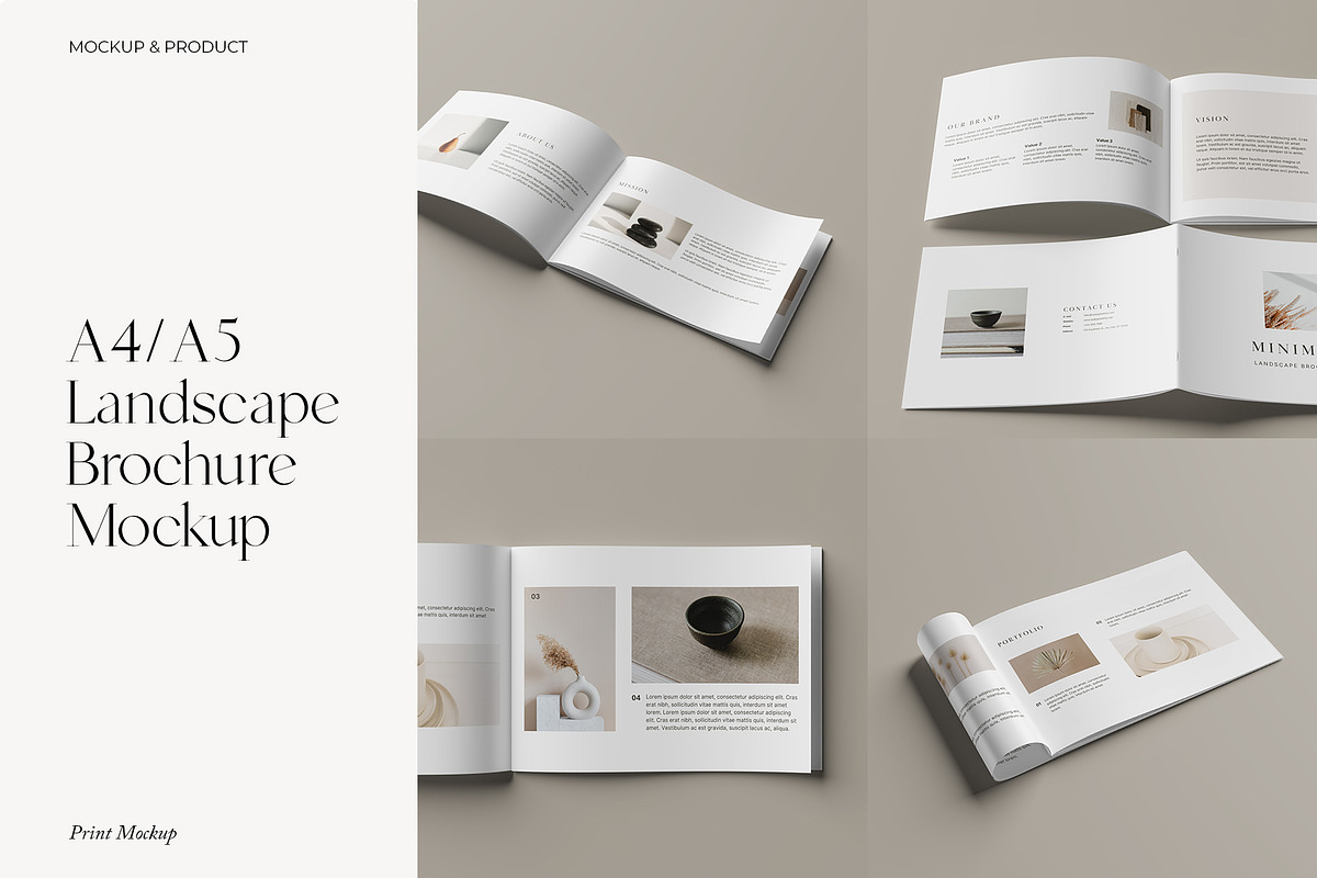 A4/A5 Landscape Brochure Mockup, a Books & Magazine Mockup by Momogi (Photo 1 of 11)