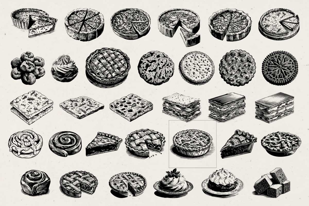 280 Vintage Bakery Illustrations, a Food Illustration by Nocturnal Wolf (Photo 10 of 15)