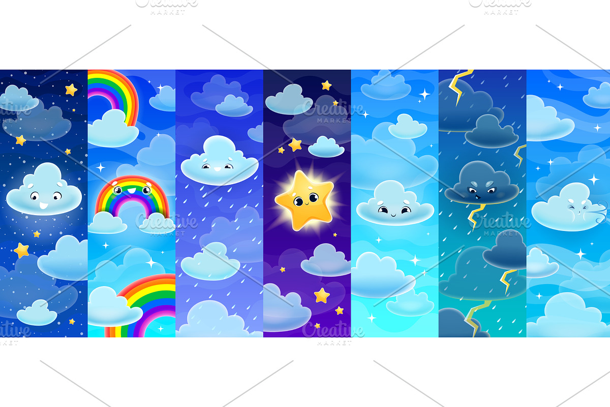 Cartoon weather characters, an Object Illustration by Vector Tradition