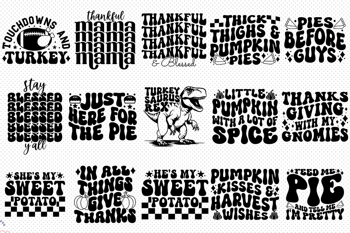 Retro Thanksgiving SVG Bundle, a Graphic by CraftlabSVG (Photo 2 of 16)