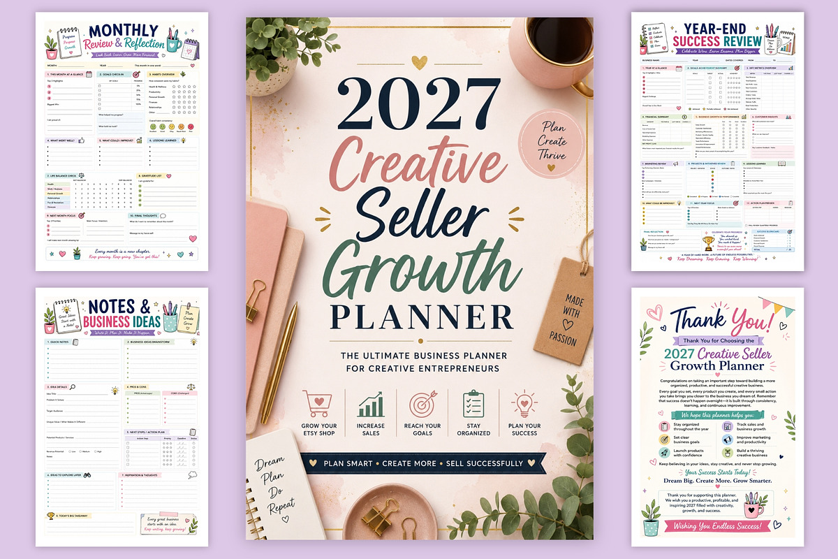 2027 Creative Seller Growth Planner, a Stationery Template by Designmela01 (Photo 6 of 6)