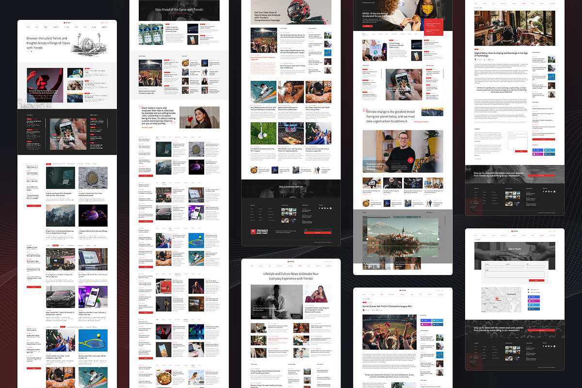 Clean Newspaper & Magazine Website, an UI Kit Template by peterdraw (Photo 6 of 10)
