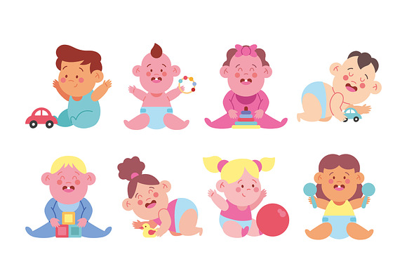 Baby Playtime Illustrations Set preview 2