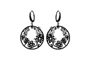 Round Filigree Earrings SVG Set, a Graphic by Creativeshirt (Thumbnail 2 of 13)