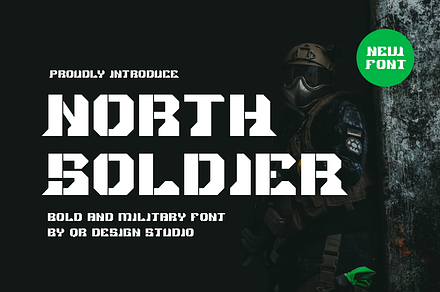 North Soldier Sport & Military Font, a Sans Serif Font by QR Design Studio