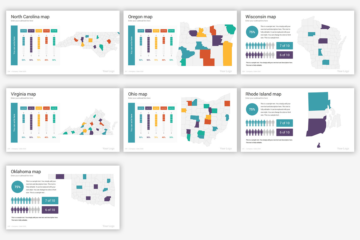 Maps PowerPoint infographics, a Presentation Template by SlideOne (Photo 31 of 31)