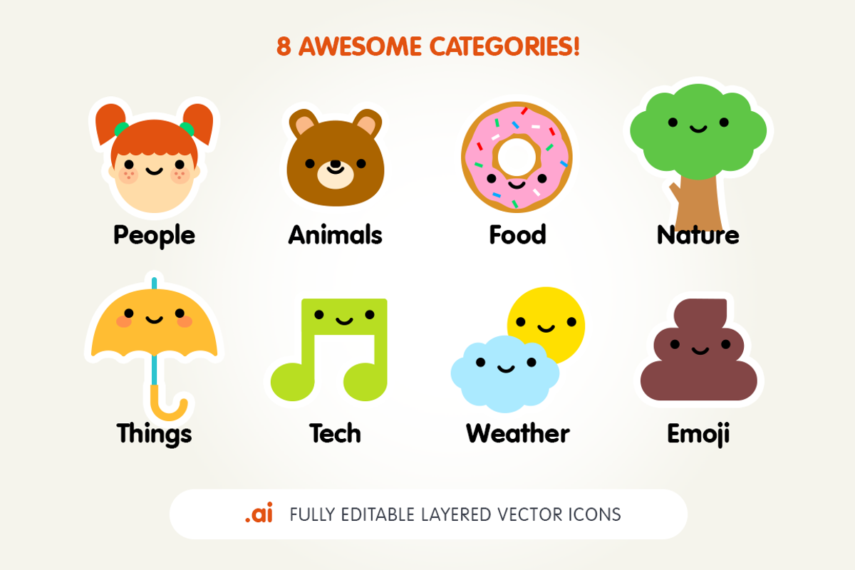 Cuties - Premium Icons/Illustrations, an Emoji Icon by Mauro Gatti (Photo 3 of 4)