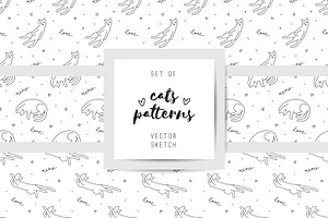 Cats, 9 seamless patterns!