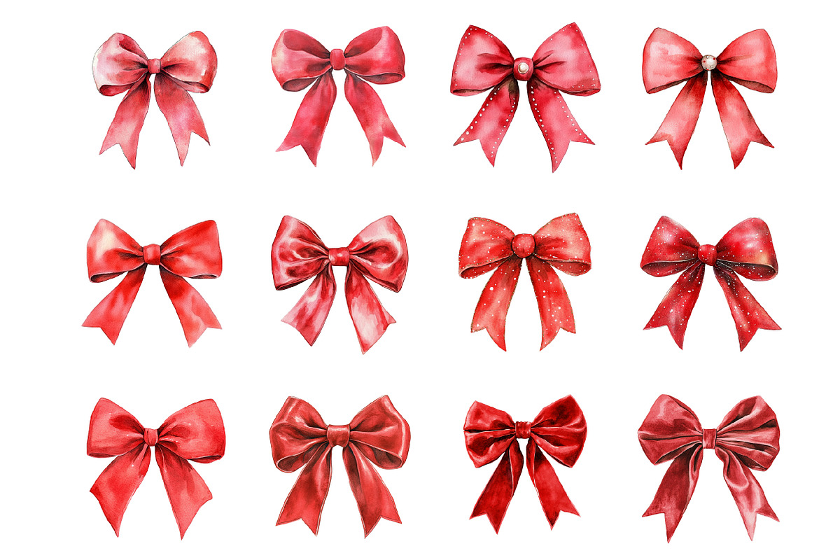 Red Coquette Christmas Bow, an Illustration by Design Market (Photo 3 of 3)