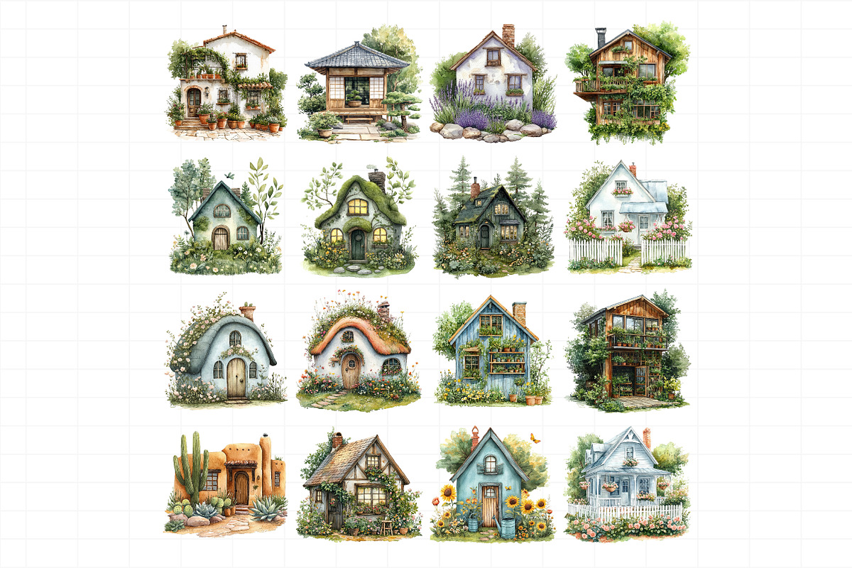 Watercolor Gardening House Clipart, an Illustration by Daily.Designs (Photo 7 of 8)