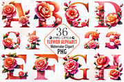 Floral Alphabet Sublimation PNG, an Illustration by RobertsArt (Thumbnail 1 of 7)