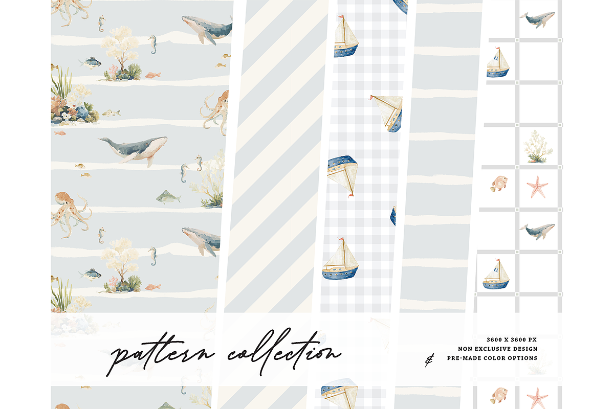 Ocean pattern Animal Nursery, a Pattern Graphic by Milatoo (Photo 1 of 5)