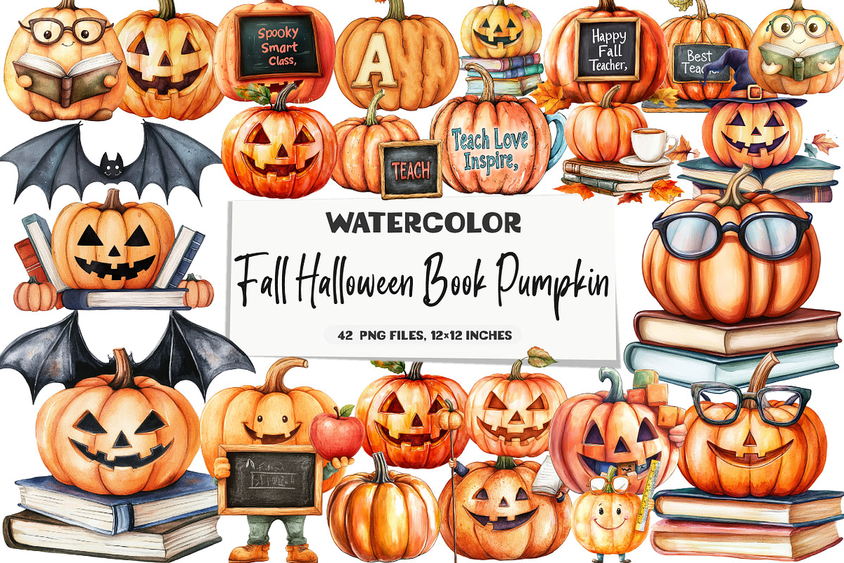 Fall Halloween Book Pumpkin Teache, an Illustration by DreamArtGraphic (Photo 1 of 5)