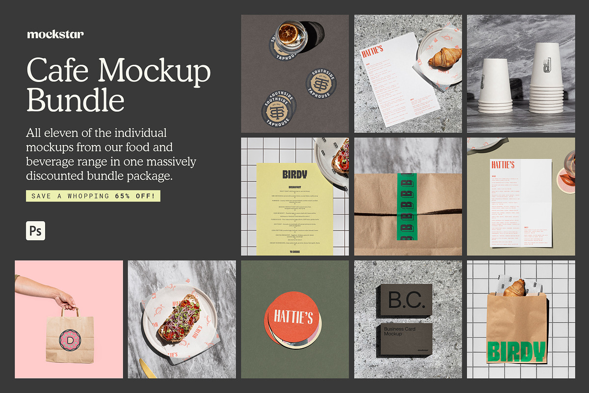 Cafe Mockup BUNDLE, a Packaging Mockup by mockstar (Photo 1 of 13)