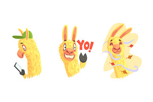 Cute Lama Character Walking in, an Animal Illustration by TopVectors