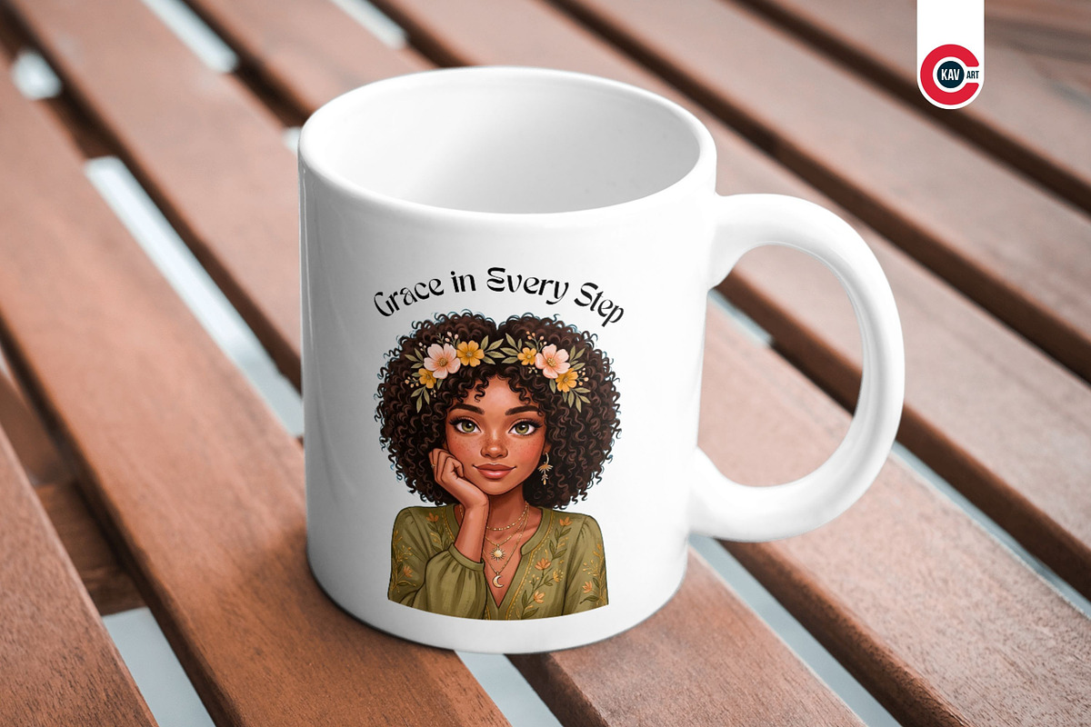 Cute Curly Hair Boho Afro Girls, a Person Illustration by C-Kav (Photo 5 of 14)