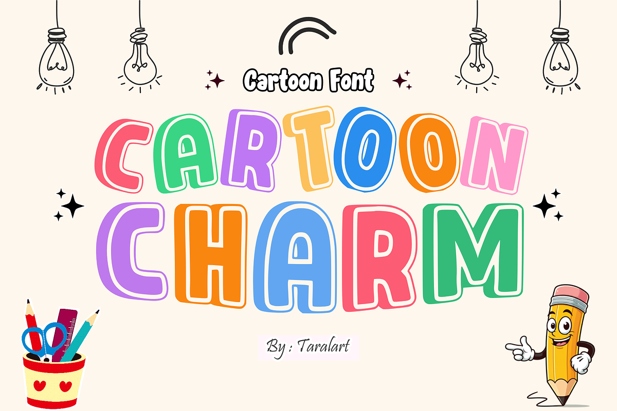 CARTOON CHARM - Playful Kids Font, a Sans Serif Font by KiddoGlyphs Studio (Photo 1 of 3)