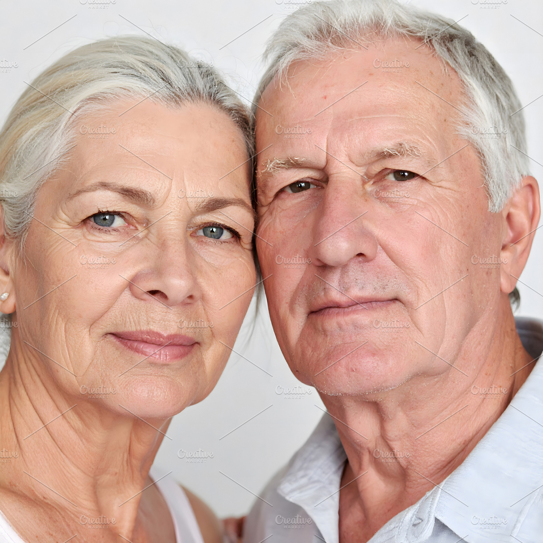 Couple senior portrait close with serious expressions, a Person Photo by GoodGoods