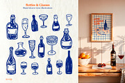Whimsical Wine Doodle Pack, a Food Illustration by SunnJaneArt (Thumbnail 3 of 16)