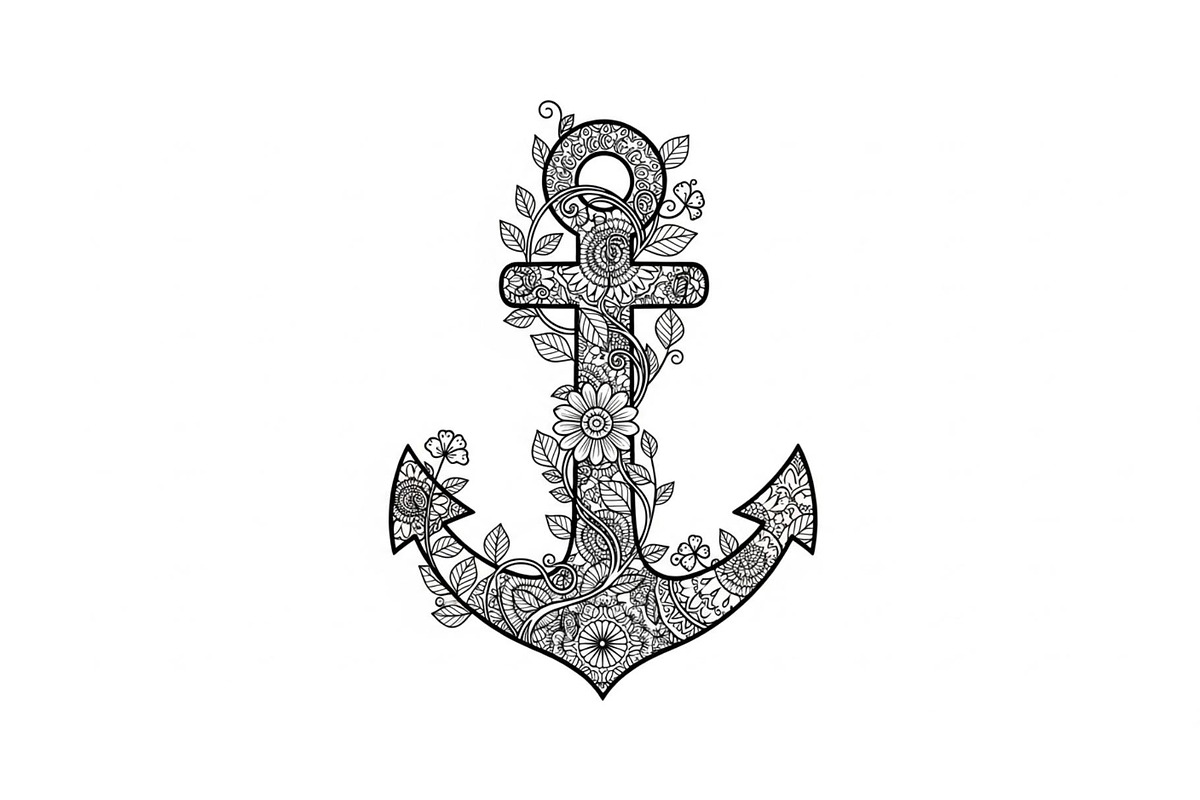 Ornamental Anchor Silhouette SVG, an Illustration by Designs_River (Photo 20 of 31)