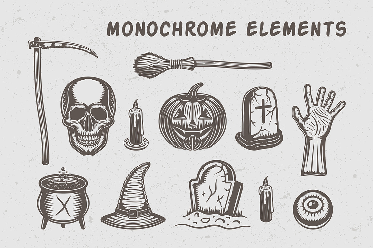 Vintage Halloween Emblems Part 2, a Branding & Logo Template by AkimD (Photo 5 of 5)