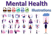 Mental Health Digital Illustrations, an Illustration by Vector Portal (Thumbnail 1 of 6)