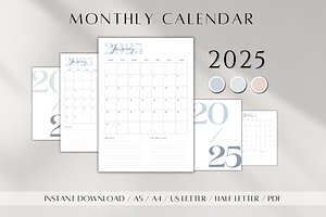 2025 Yearly / Monthly Calendar