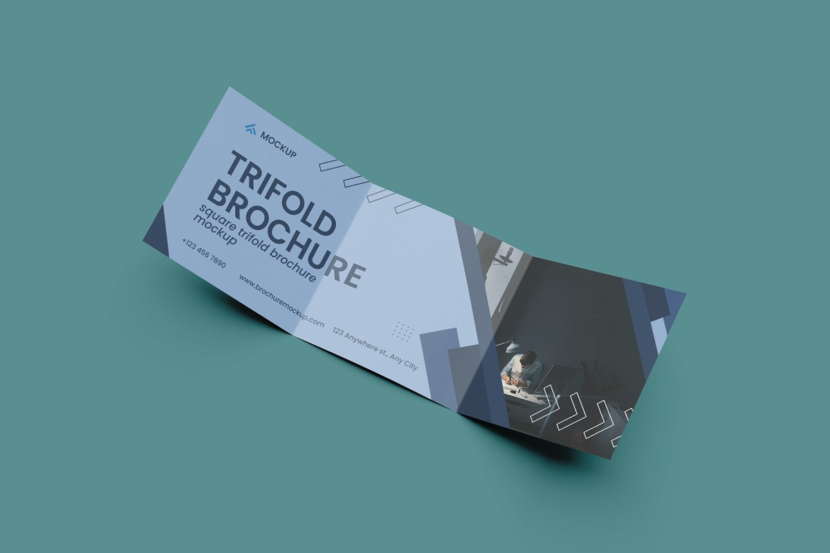 Square Trifold Brochure Mockup, an Advertising Mockup by YurnalisPerix (Photo 4 of 5)