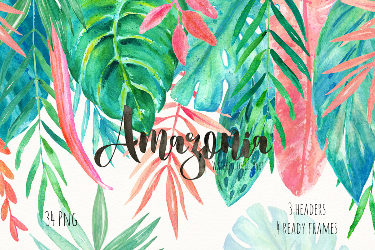Tropical leaves. Amazonia gold, a Decorative Illustration by LABFcreations (Photo 5 of 8)