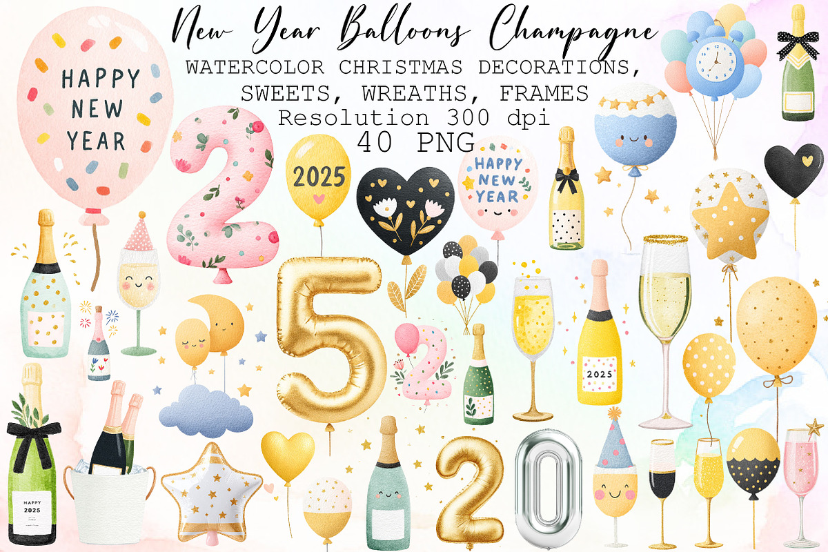Elegant New Year Balloons and Champa, an Illustration by Sublimation Artist (Photo 1 of 6)