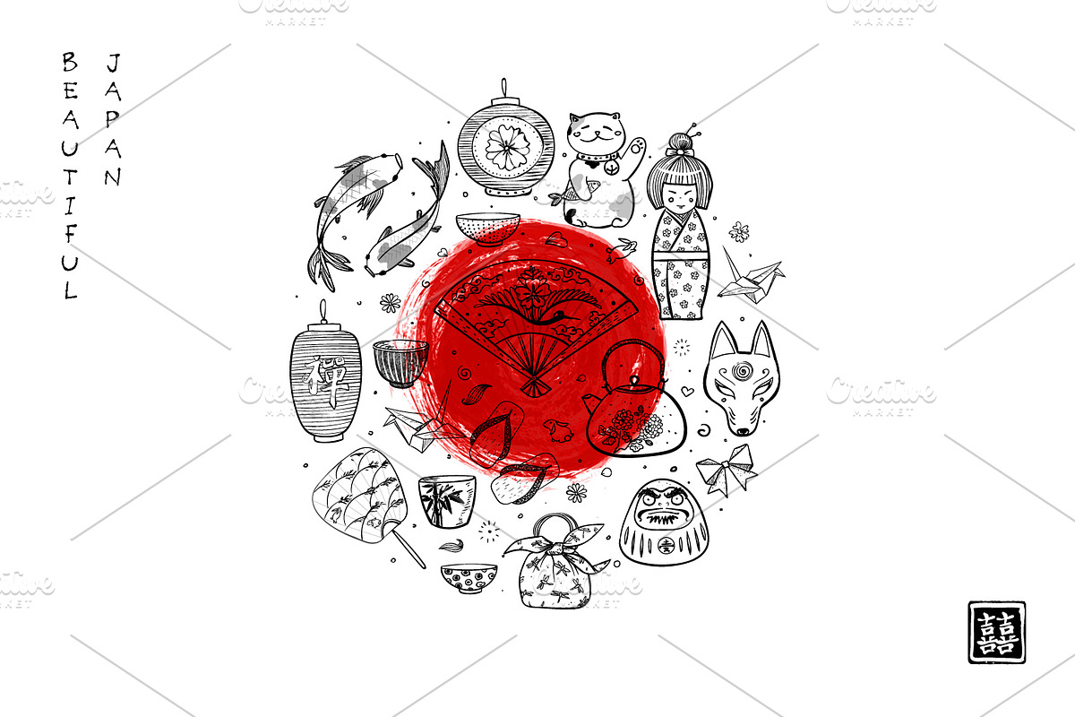 Japanese doodles, an Illustration by Elina_Li (Photo 3 of 13)
