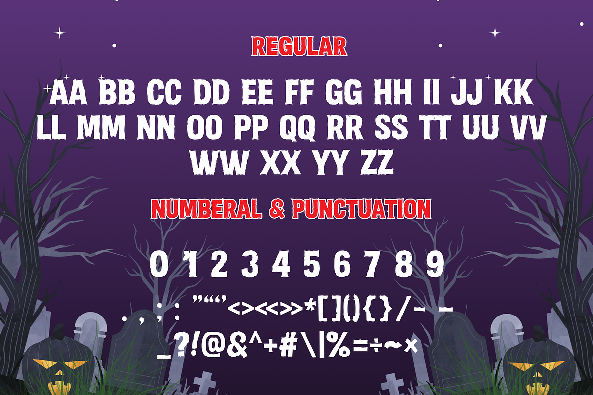 Ghostmark is a bold haunted typeface, a Sans Serif Font by Brown Cupple (Photo 9 of 9)