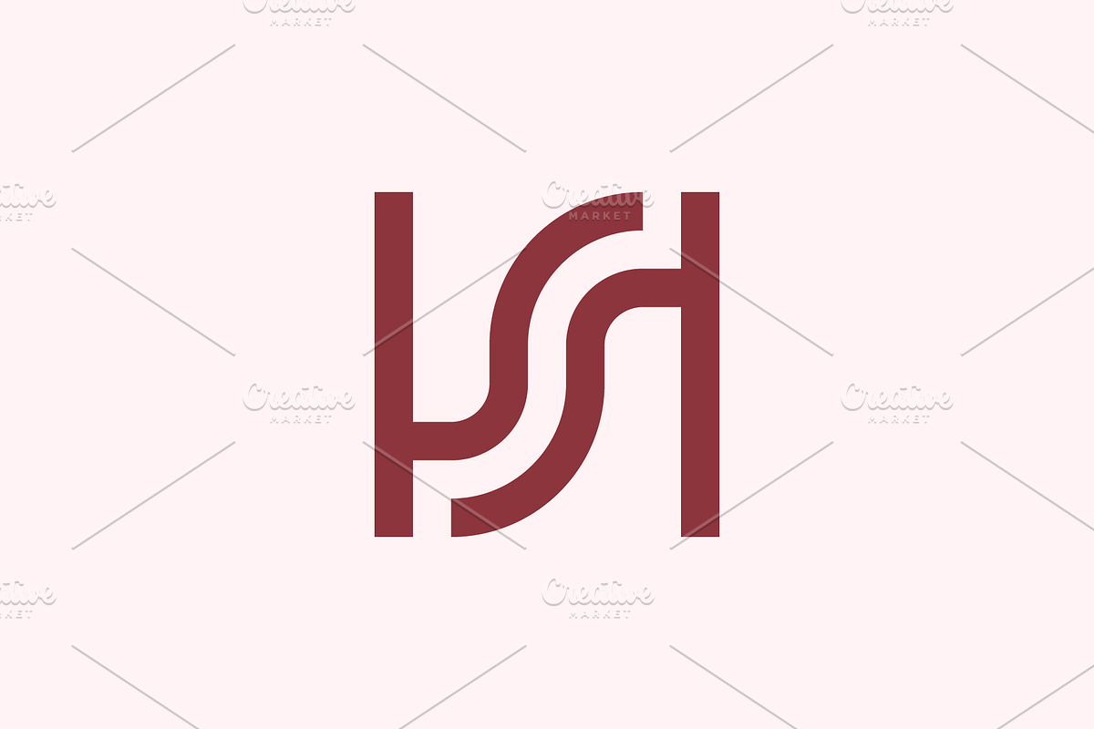 modern letter SH or HS logo, a Branding & Logo Template by Rasagama Studio