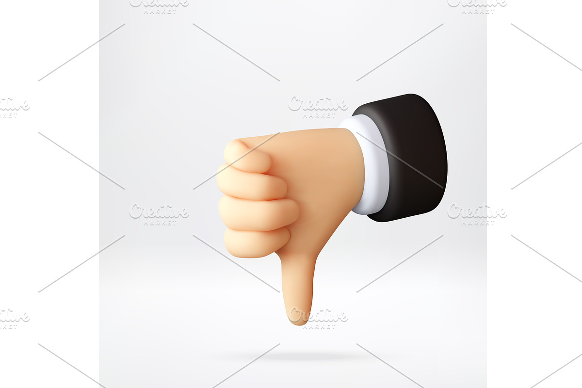 3D businessman hand showing thumb, an Object Illustration by Abscent