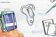 Whimsical Writer Watercolor, a Technology Illustration by plaidGecko (Thumbnail 5 of 6)