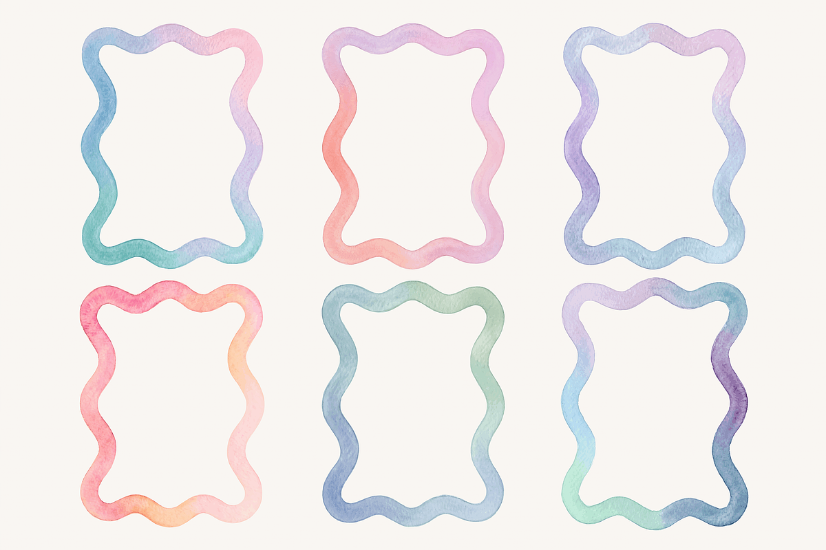 Watercolor Scallop Frame Bundle, a Decorative Illustration by Kusumaillustration (Photo 9 of 11)