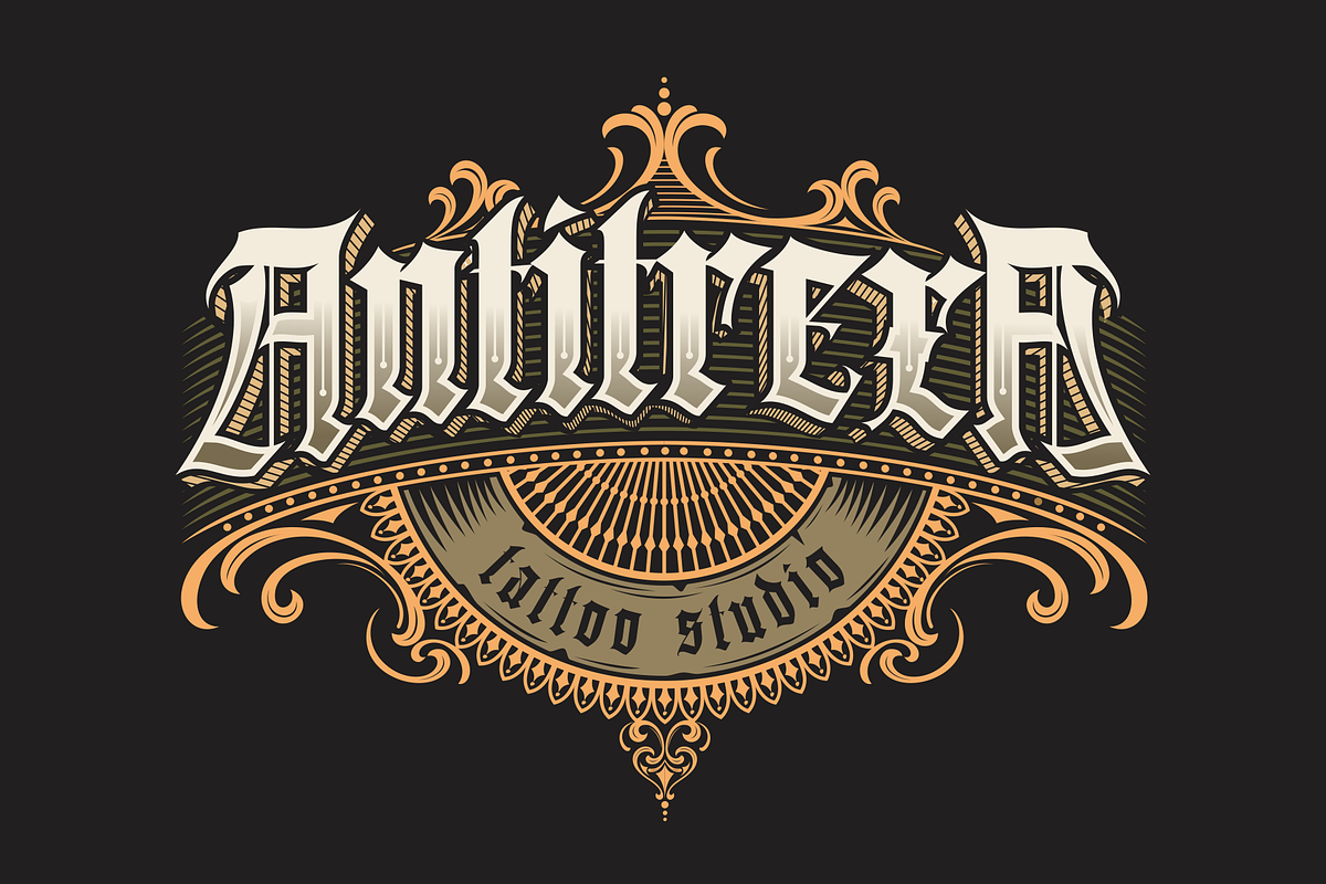 Dacttelyons + Extras, a Blackletter Font by Sitintahitam (Photo 3 of 8)