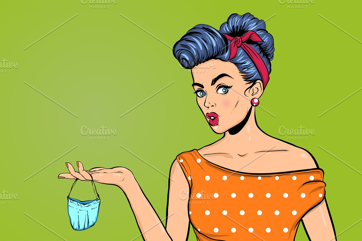 Pop art woman has taken off her, a Healthcare Illustration by Kapitosh