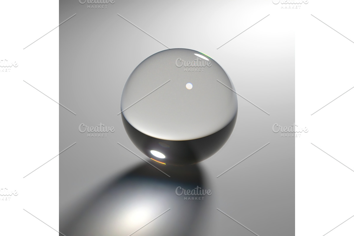 Glass sphere with caustic light, a Technology Illustration
