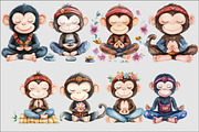 cute monkey meditating Clipart, an Illustration by Design Market (Thumbnail 5 of 5)