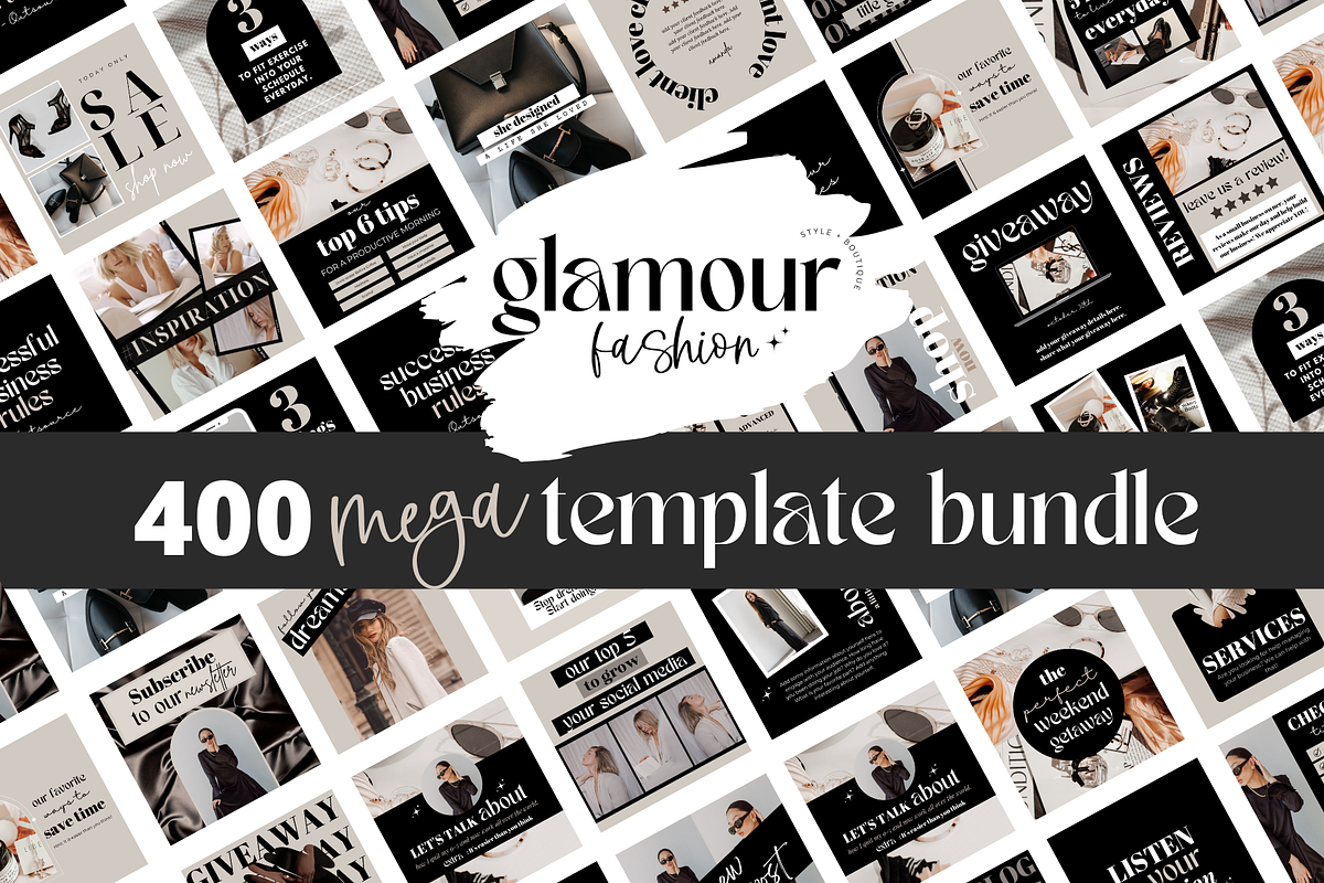 400 Canva Instagram Templates, a Social Media Template by Oh So Social Boutique (Photo 1 of 9)
